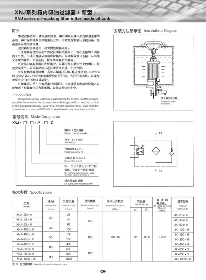 XNJ系列箱内吸油过滤器（新型）