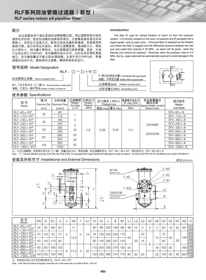 RLF系列回油管路过滤器（新型）