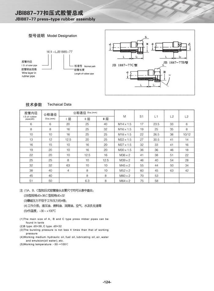 JBI887-77扣压式胶管总成