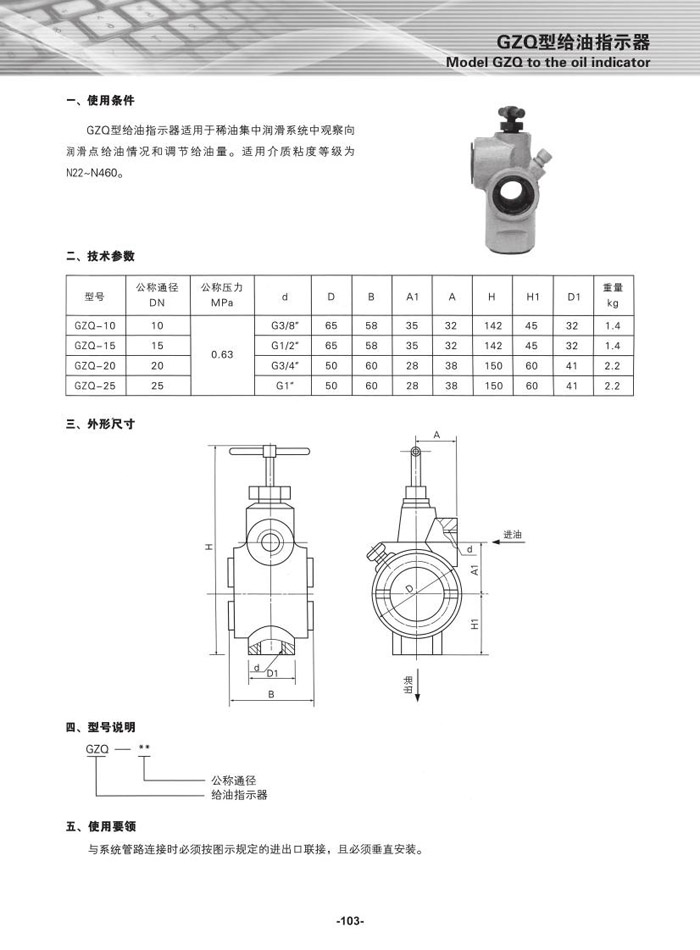 GZQ型给油指示器